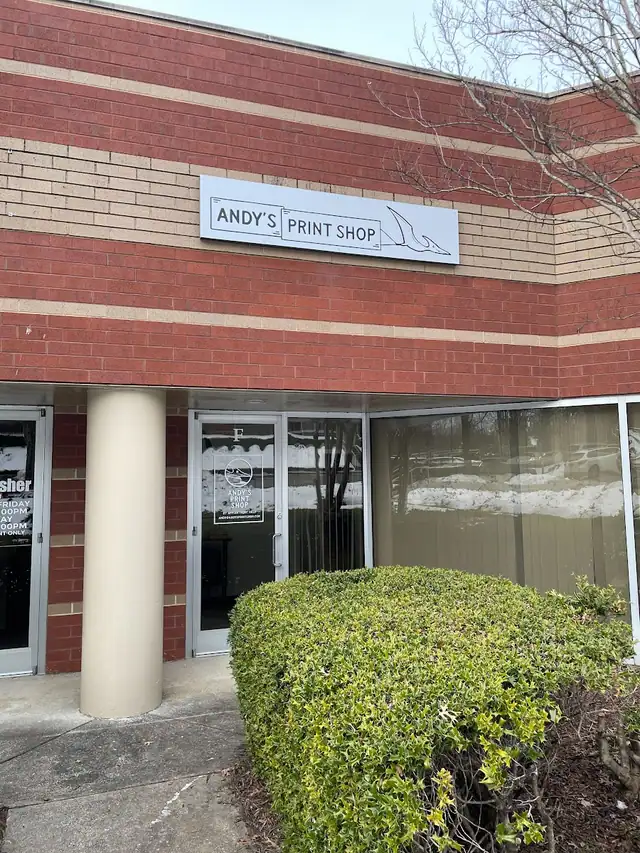 Andy's Print Shop storefront sign